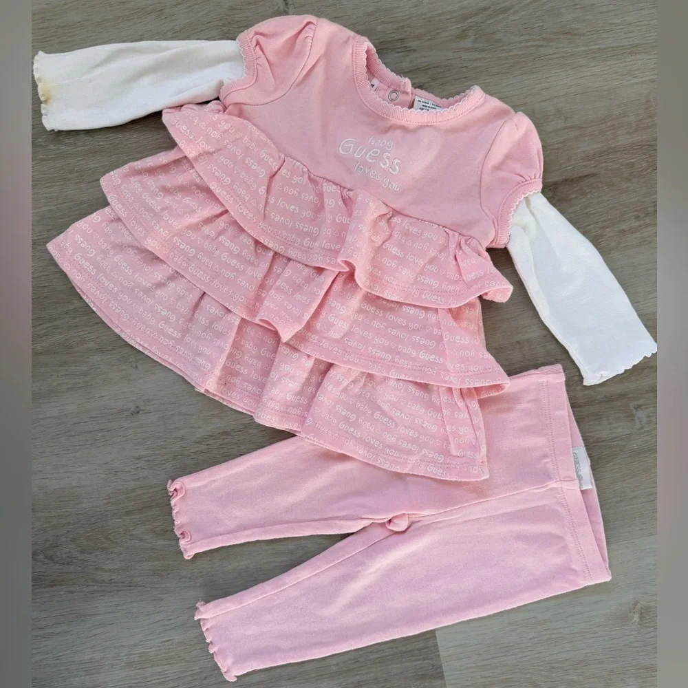Guess baby 2 piece outfit (pants and long sleeved top) size 6-9 months